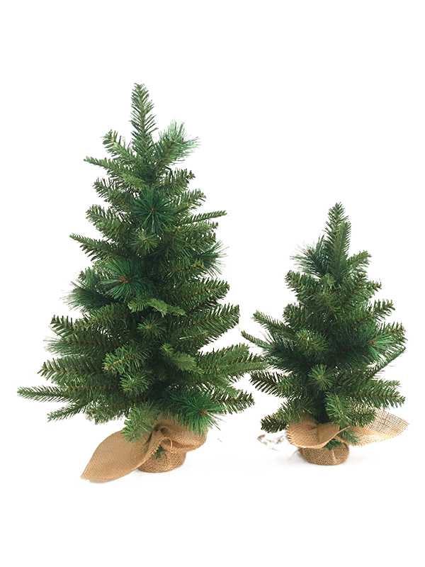 پی وی سی پی پی وی سی پی پی کیسه درخت کریسمس سری سوزن کاج-40CM کیسه کتانی